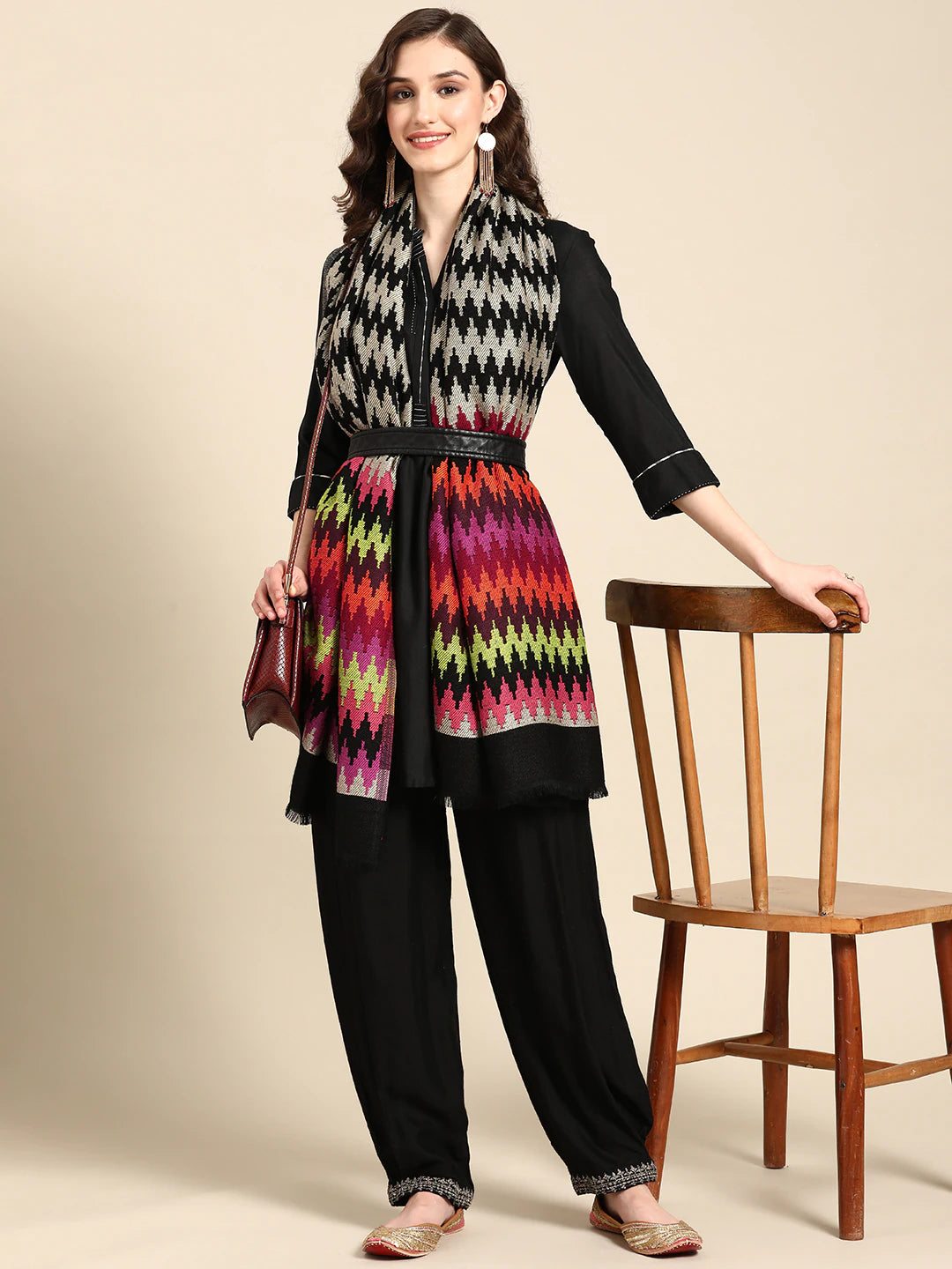 Multicoloured Geometric Stole