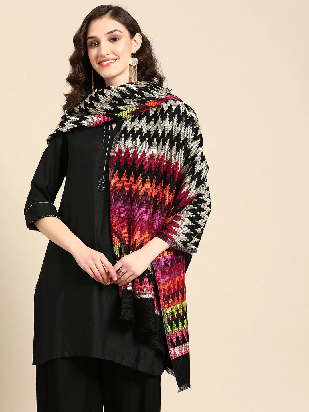 Multicoloured Geometric Stole